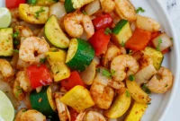 Crispy Air Fryer Shrimp and Roasted Vegetables