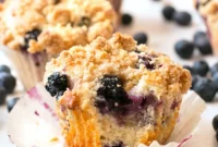 Bursting Blueberry Streusel Muffins