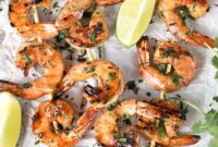 Agave Glazed Cilantro Shrimp Skewers