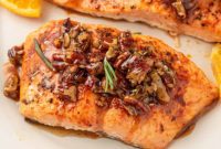 Caramelized Maple Pecan Salmon