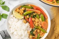 Vibrant Red Thai Plant-Based Curry