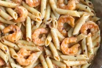 Velvet Shrimp Penne in Red Pepper Cream