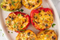 Golden Air Fryer Stuffed Peppers