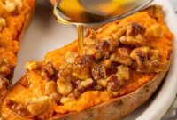 Maple Glazed Sweet Potatoes with Toasted Walnuts