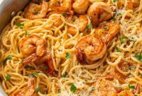 Spicy Cajun Shrimp Scampi Pasta