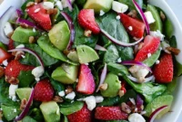 Sweet & Tangy Strawberry Spinach Feta Salad