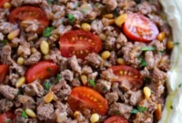 Lebanese Hummus with Savory Spiced Meat