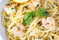 Zesty Pesto Shrimp Scampi Pasta