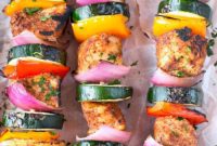 Fiery Chili Chicken Skewers with Rainbow Peppers