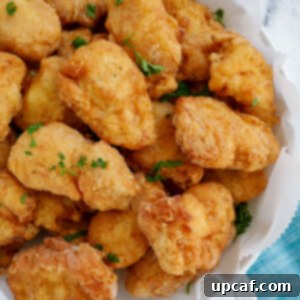 Top down view of chicken nuggets.