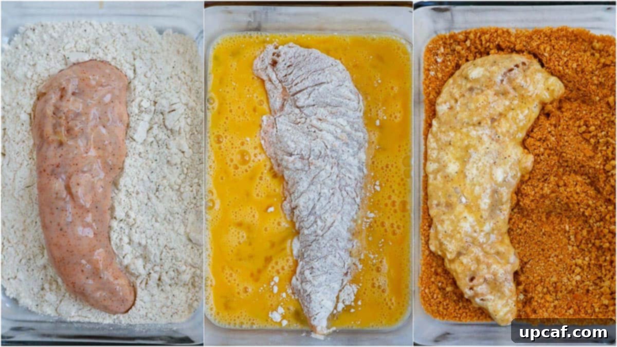 breaking of the baked crispy chicken tenders