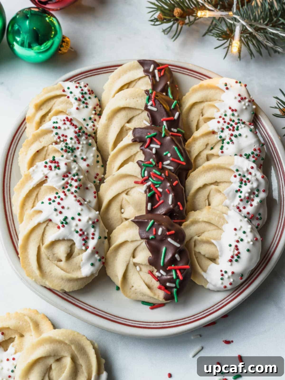 variation of danish butter cookies in a white plate