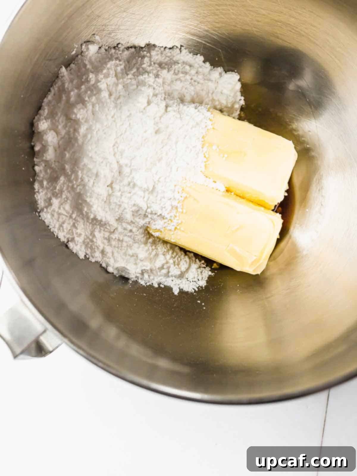 ingredients of danish cookies in a mixing bowl