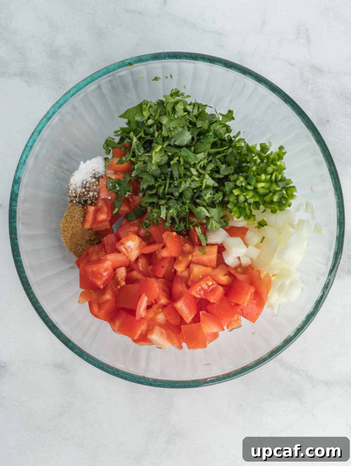 diced up pico ingredients before mixing.