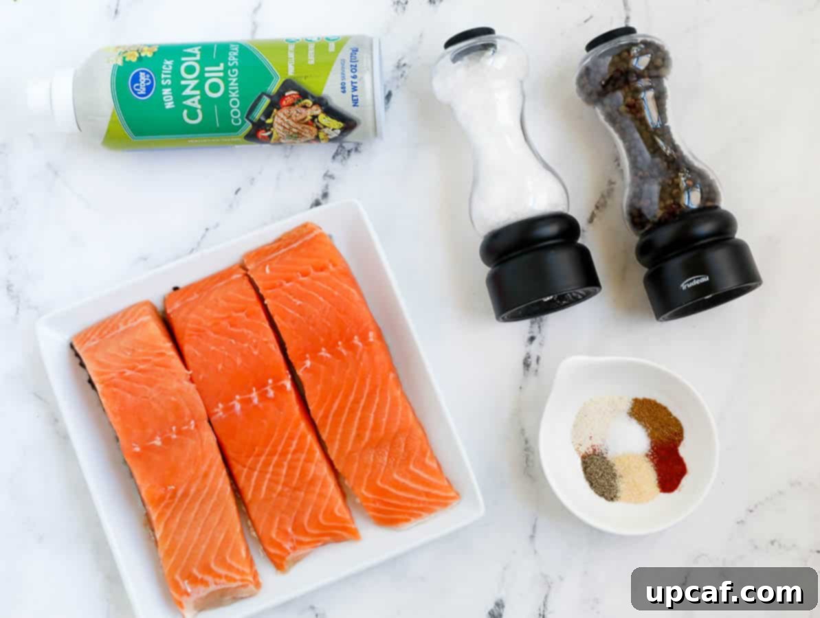 ingredients of air fryer salmon