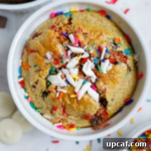 Baked funfetti baked oat with sprinkles on top.