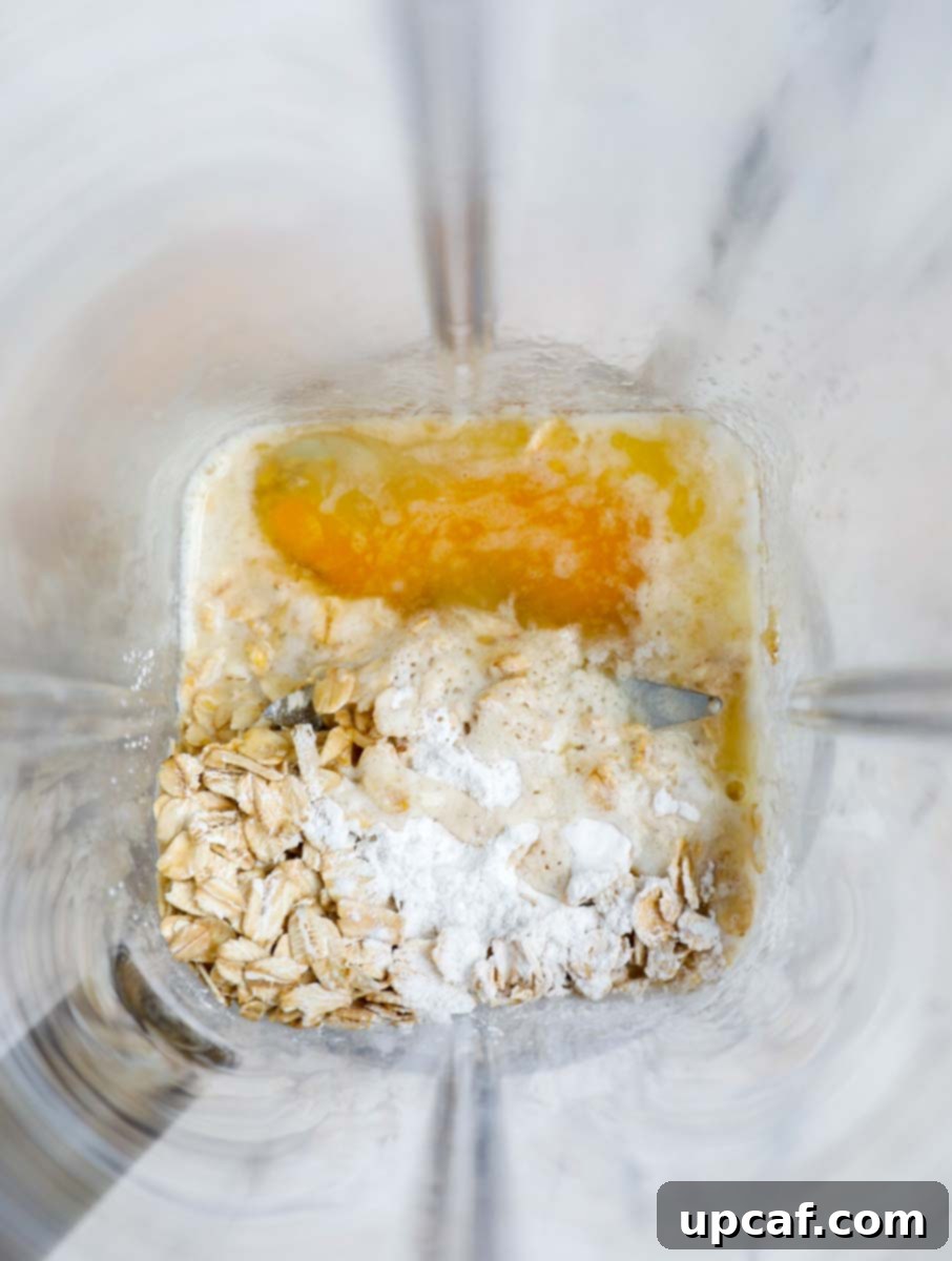 Ingredients in blender to be blended into a smooth batter.