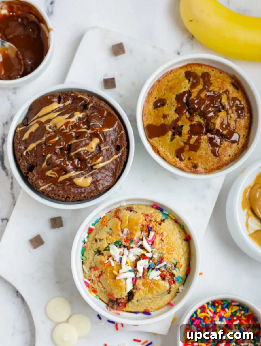 Baked Oats Reimagined Three Delicious Versions 2 Three individual ramekins of baked oats, each with a different flavor profile.