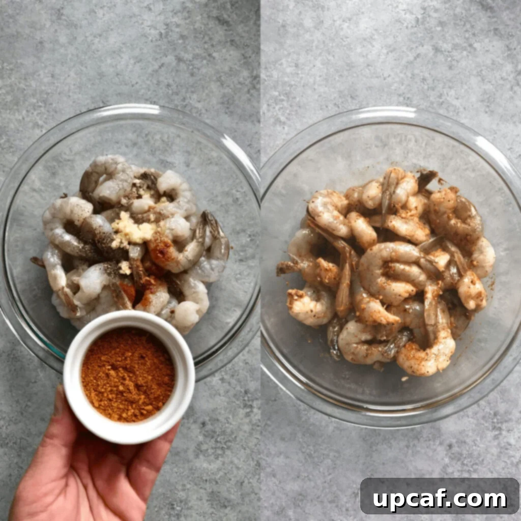 marinated shrimp recipe marinated shrimp in a bowl with spices