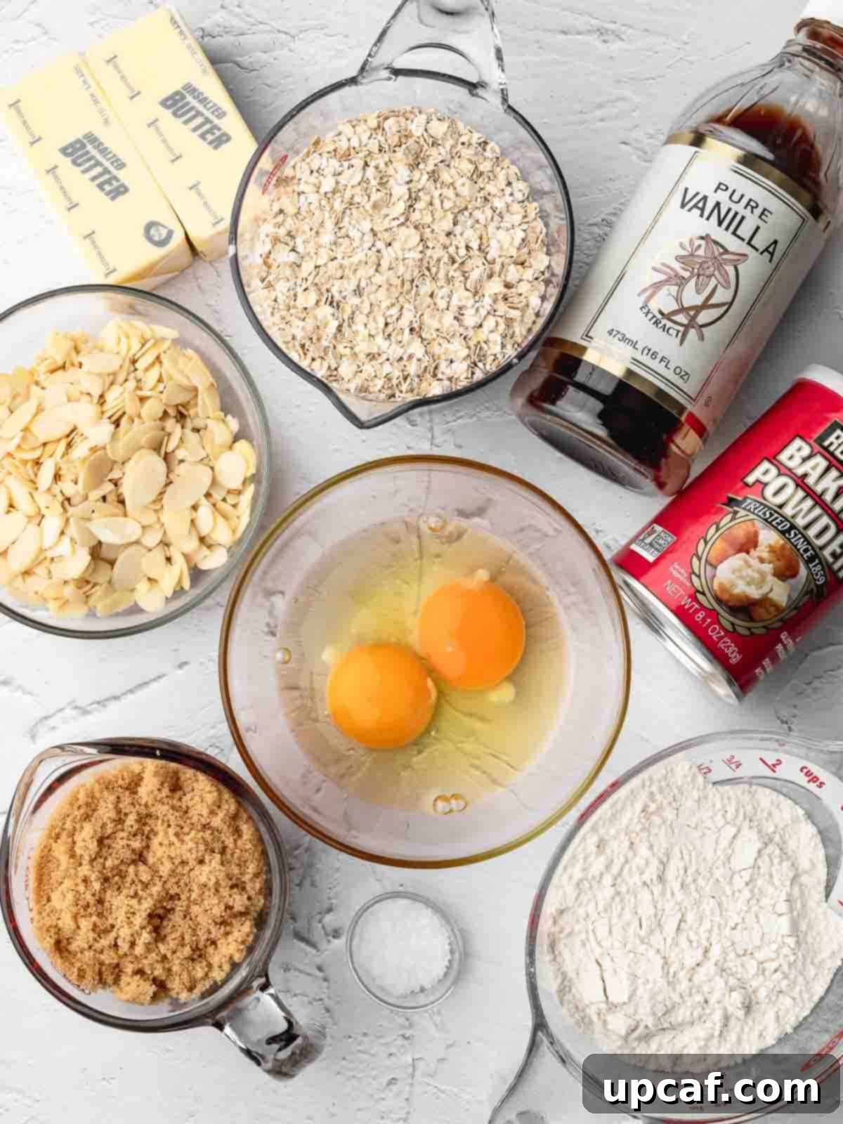 ingredients of crispy almond cookie