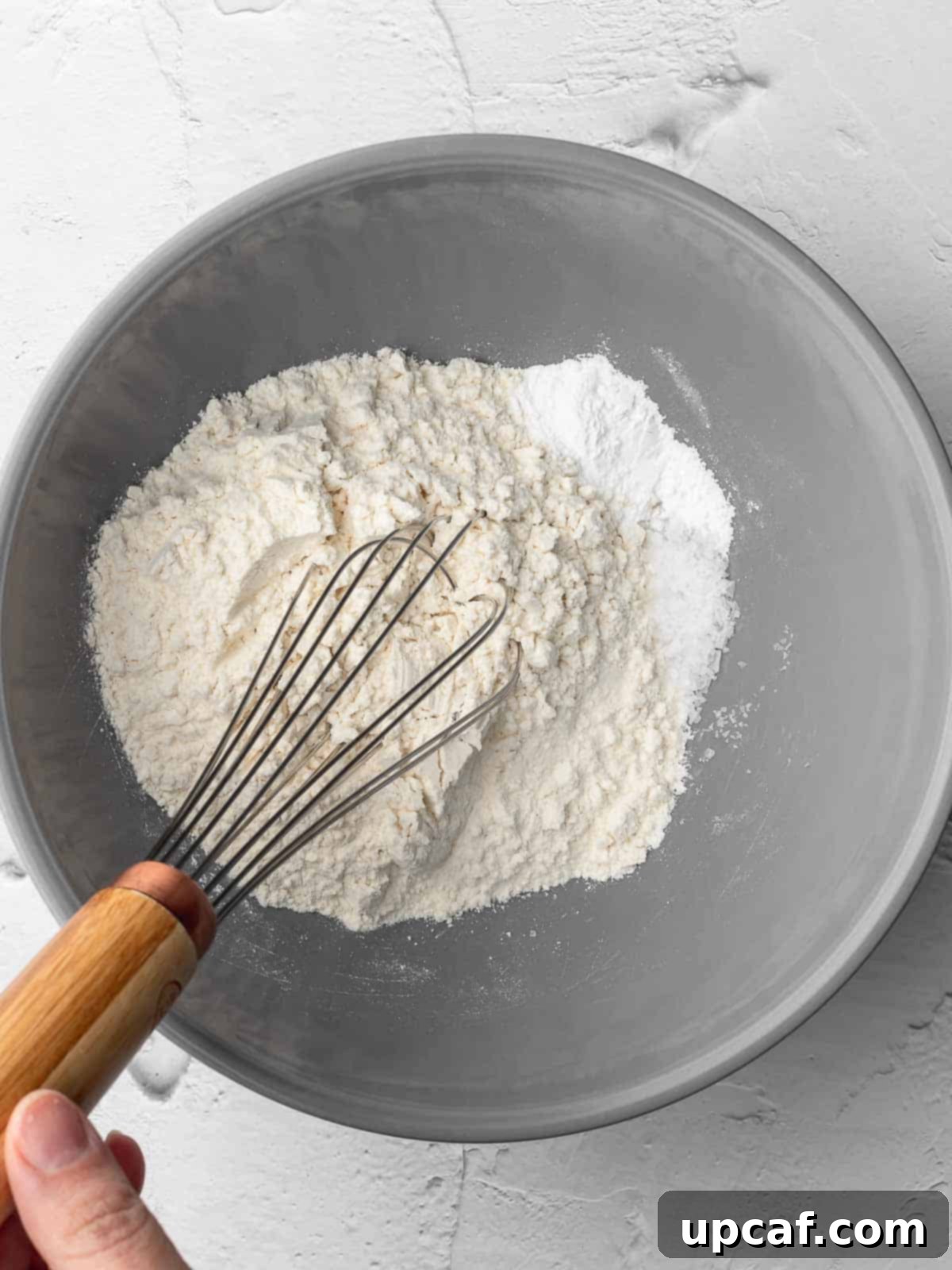 mixing dry ingredients in a bowl
