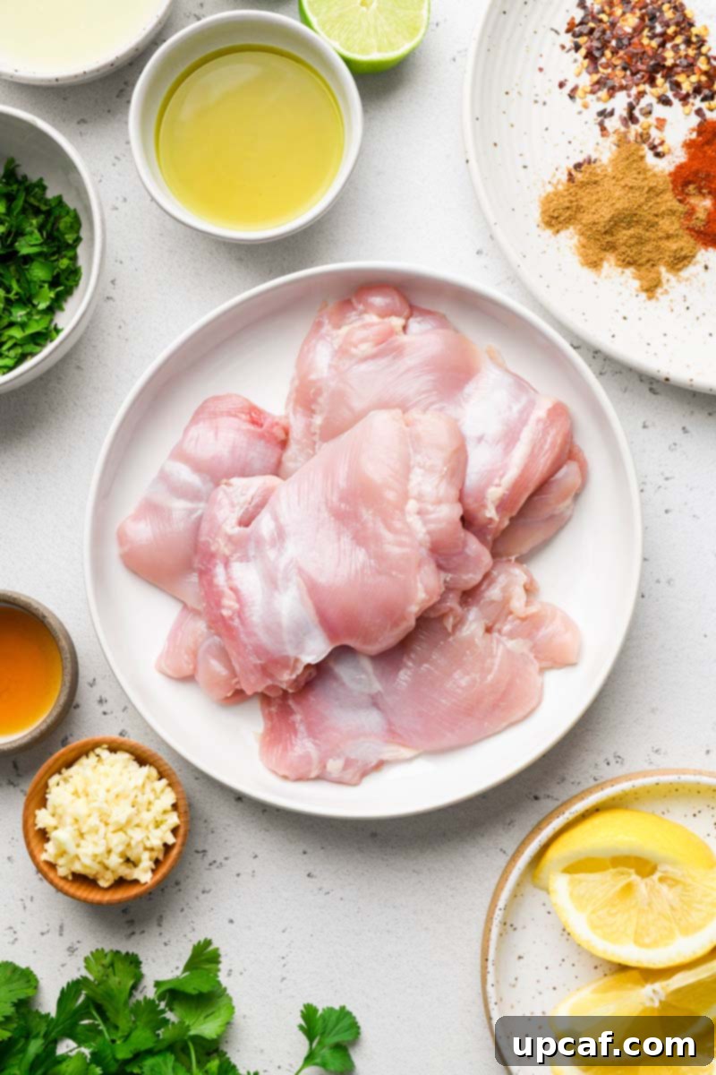 Zesty Grilled Cilantro Lime Chicken 3 top down shot of the ingredients needed for the grilled cilantro lime chicken