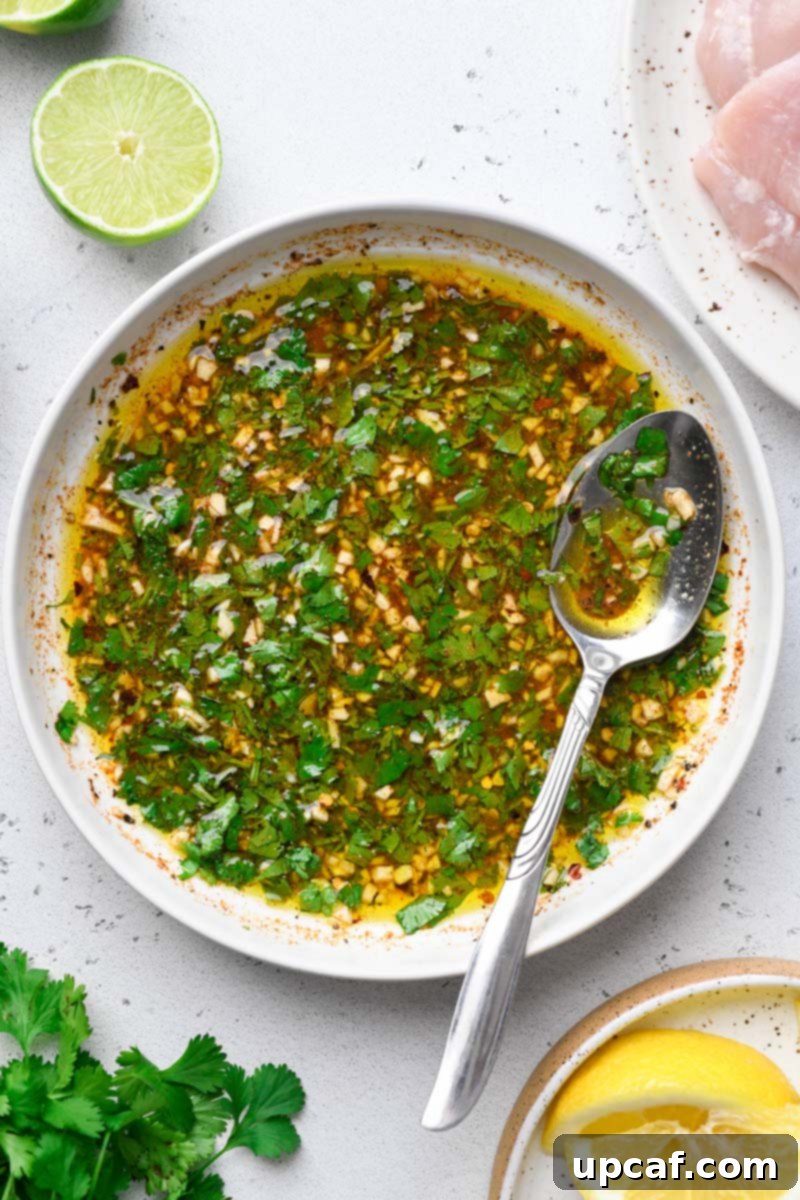 Zesty Grilled Cilantro Lime Chicken 4 top down shot of the cilantro lime marinade