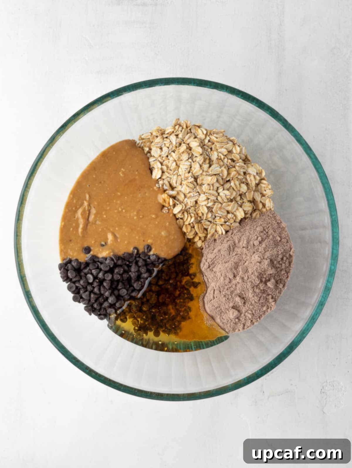 protein ball ingredients in a bowl.