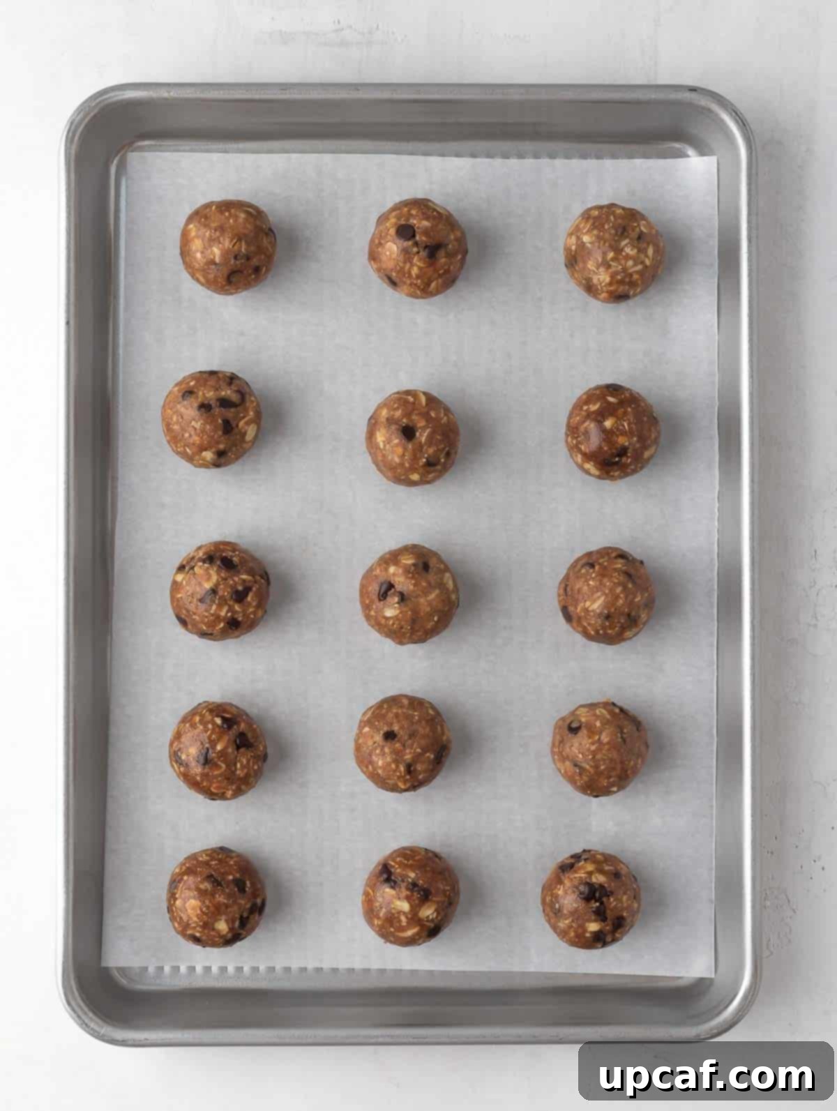 protein balls in a tray.