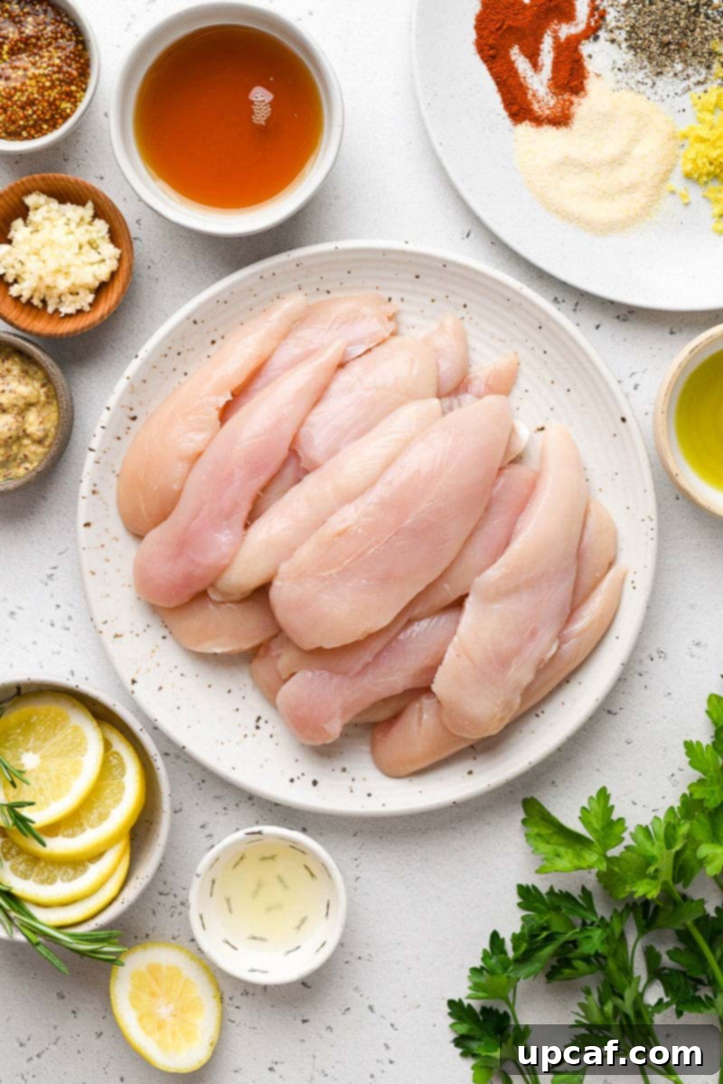 Ingredients needed to make grilled honey mustard chicken.