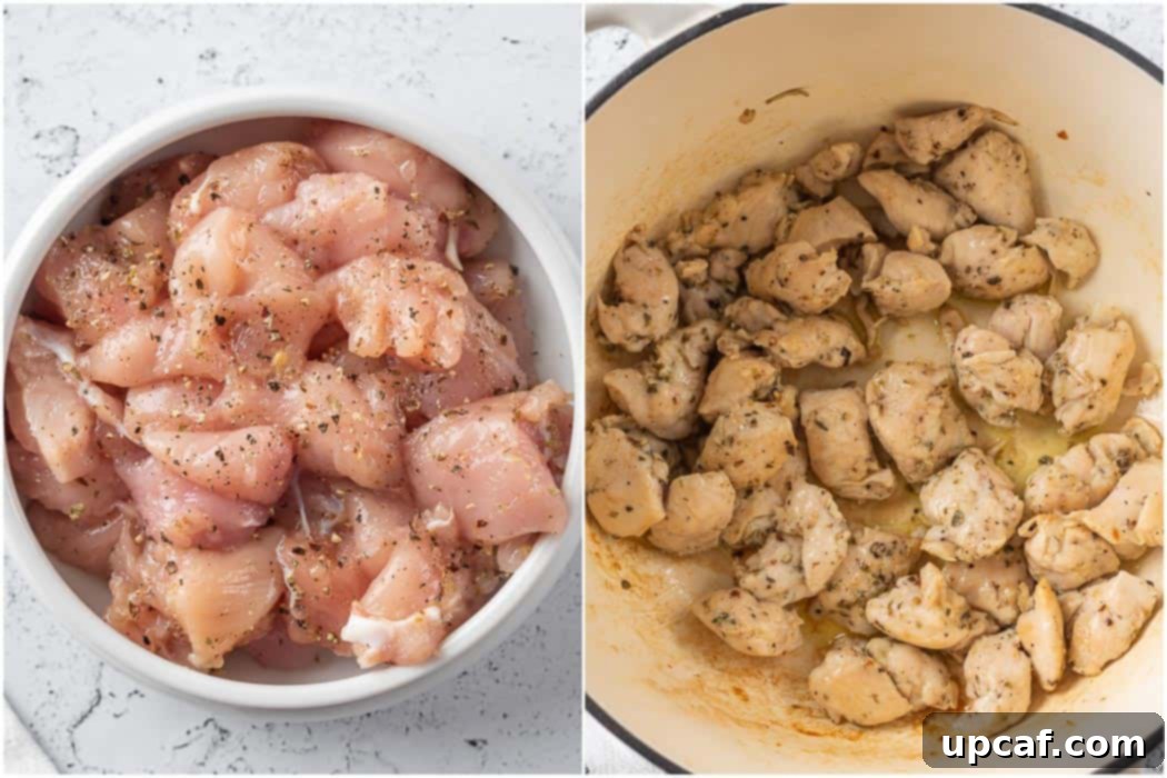 marinated chicken before and after cooking