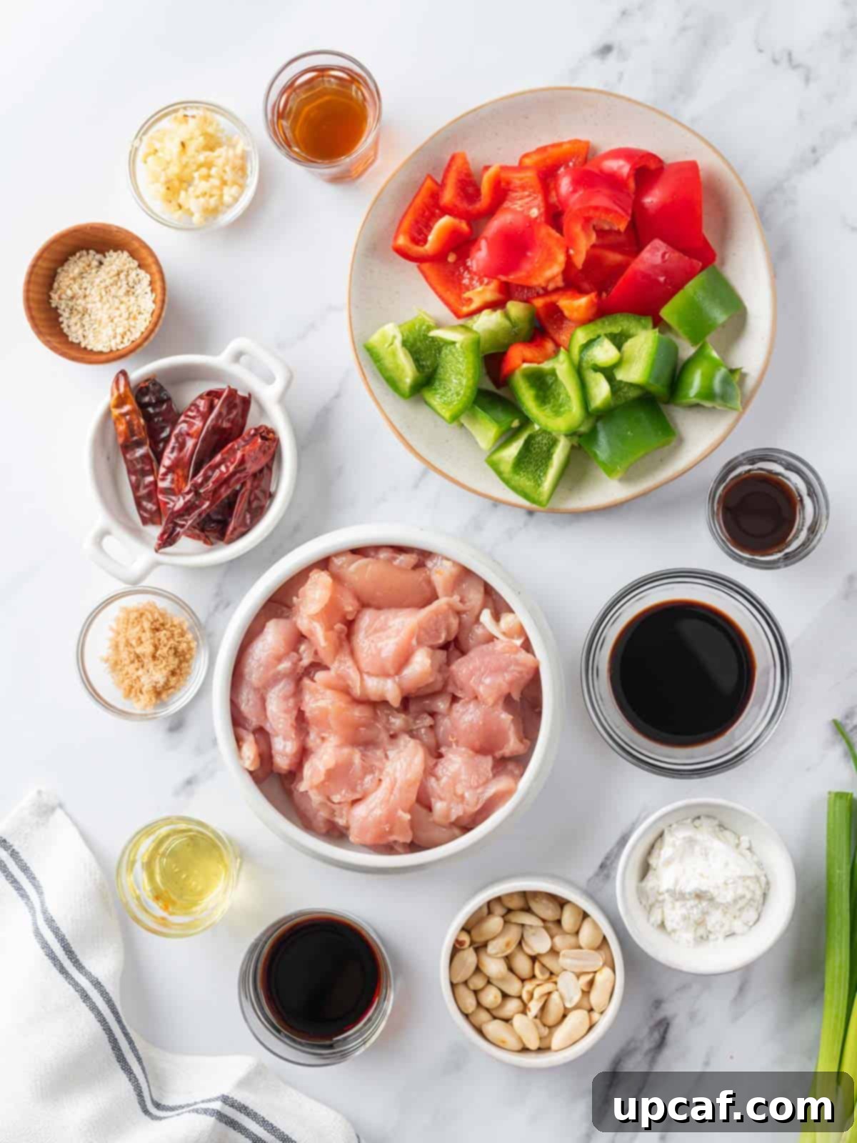 Original Sichuan Kung Pao 3 Ingredients needed to make kung pao chicken.