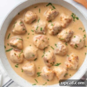 A pan of Swedish meatballs.