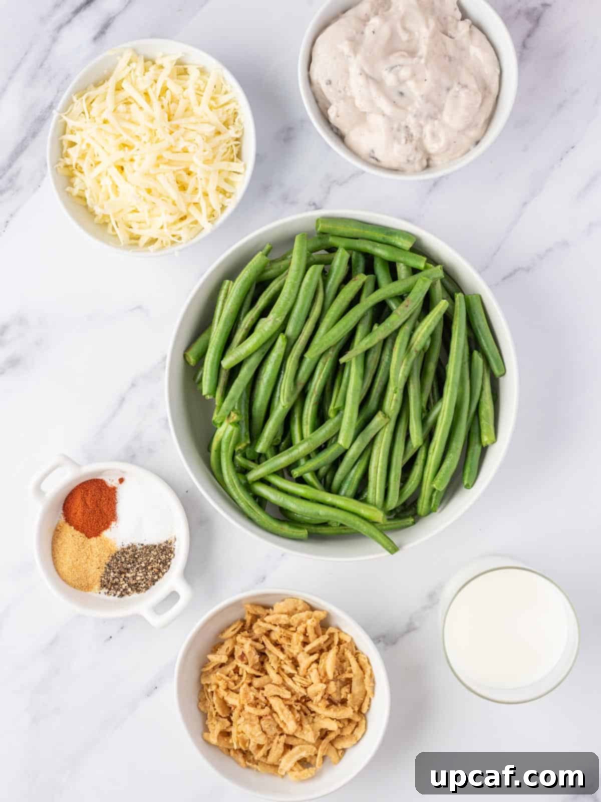 ingredients of Cheesy Green Bean Casserole