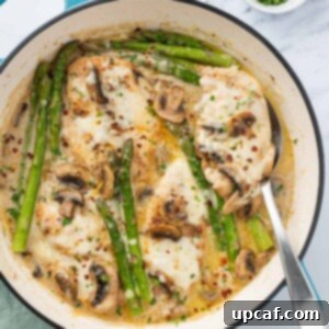 A dutch oven with chicken madeira.