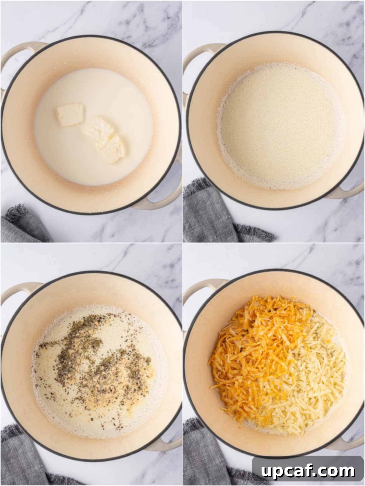 Cheesy Keto Cauliflower Bake 5 Process of making cheese sauce for keto mac and cheese