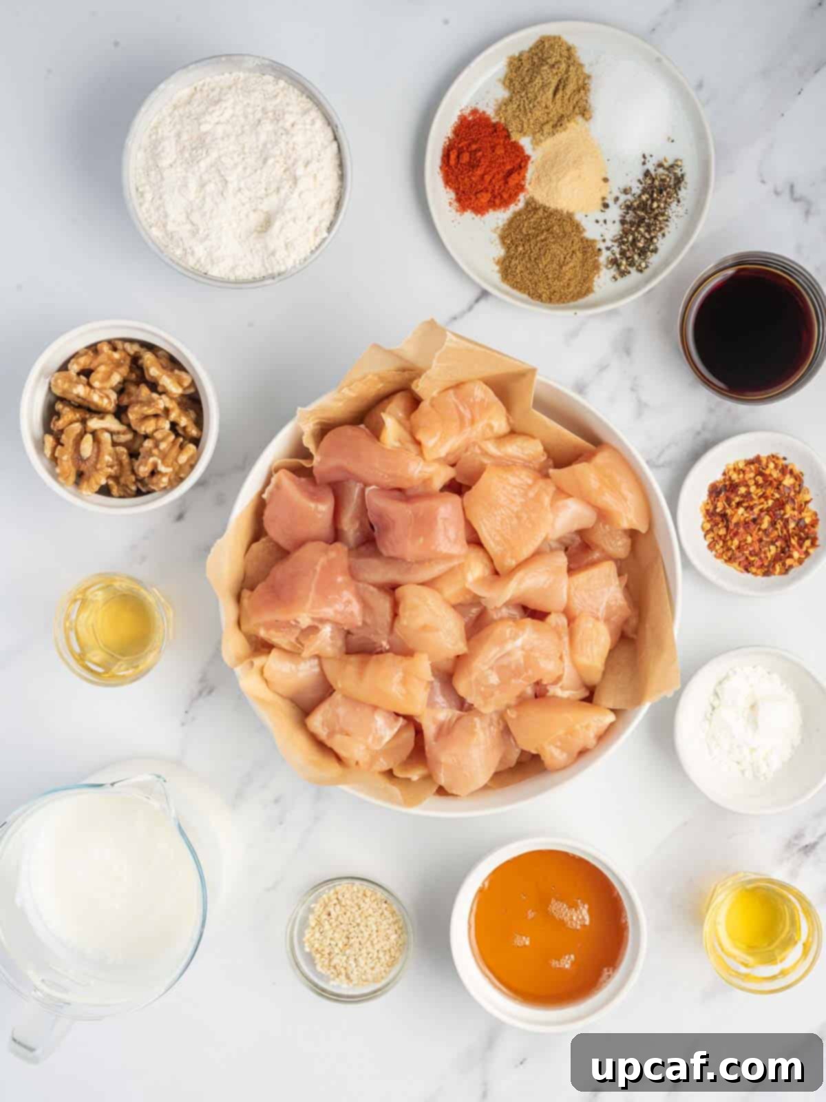 Caramelized Honey Walnut Chicken 3 ingredients shots for honey walnut chicken