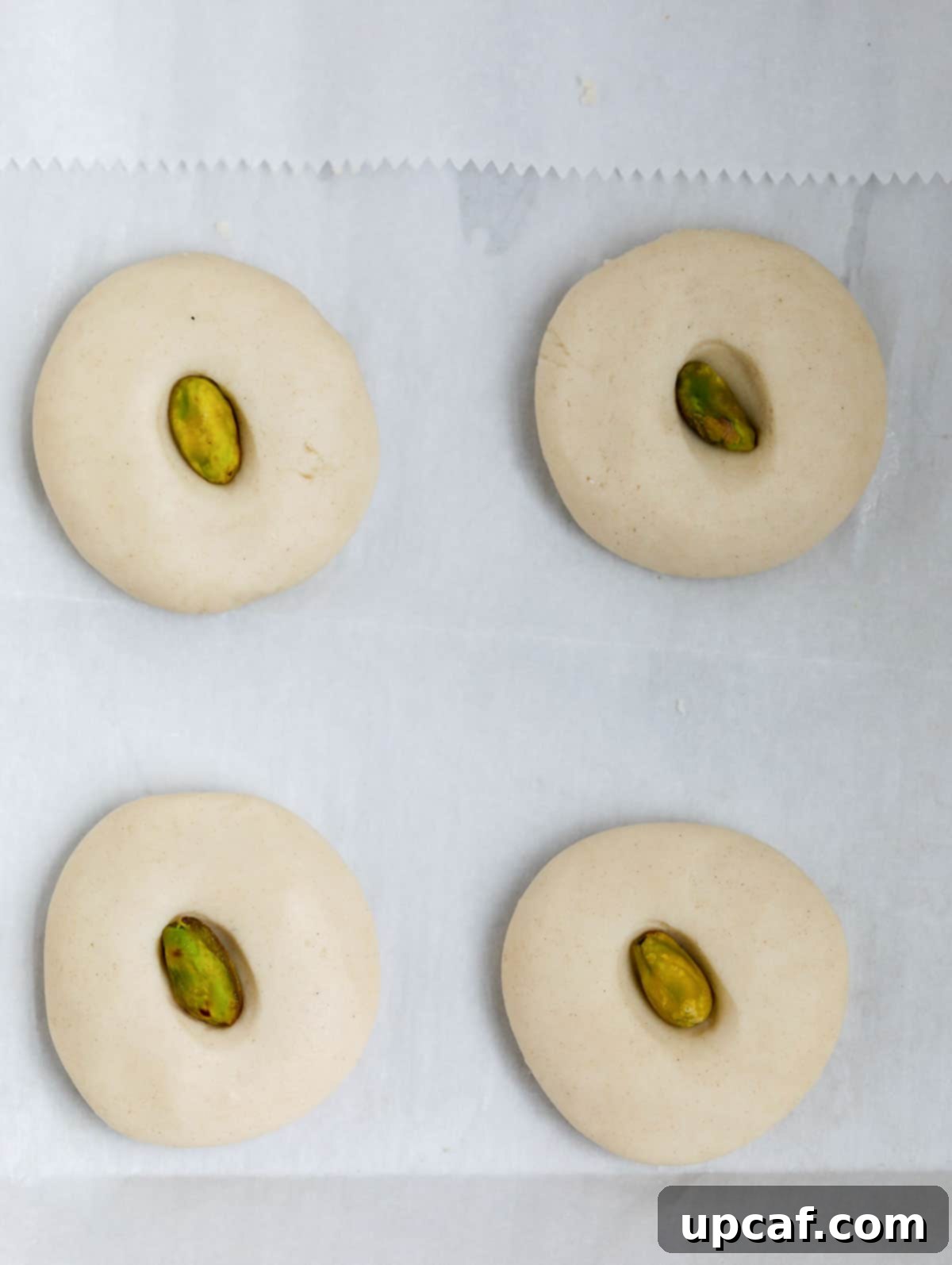 top down shot of the ghraybeh cookies before baking