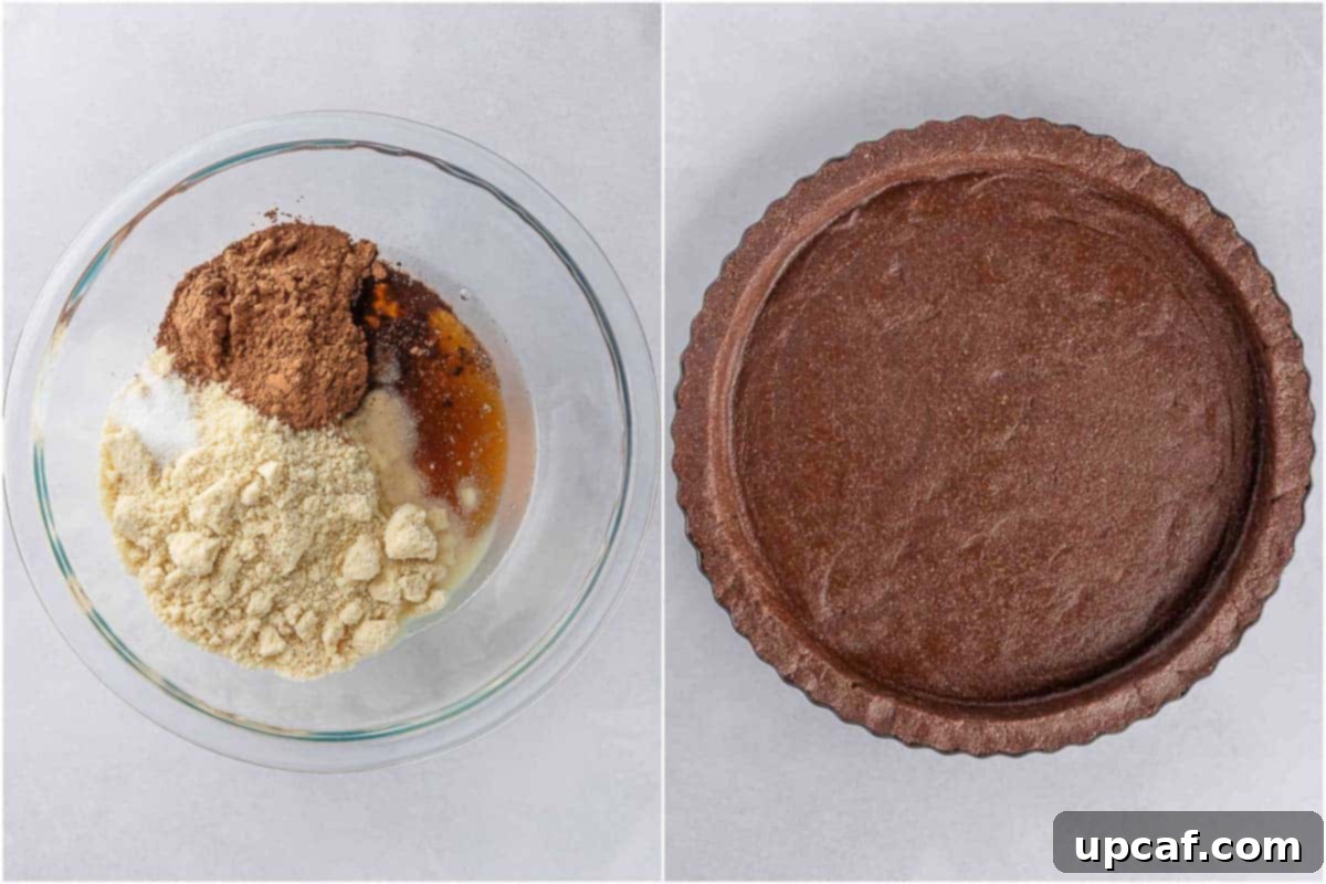 Decadent Vegan Chocolate Dream 5 Preparing the no bake vegan chocolate pie.