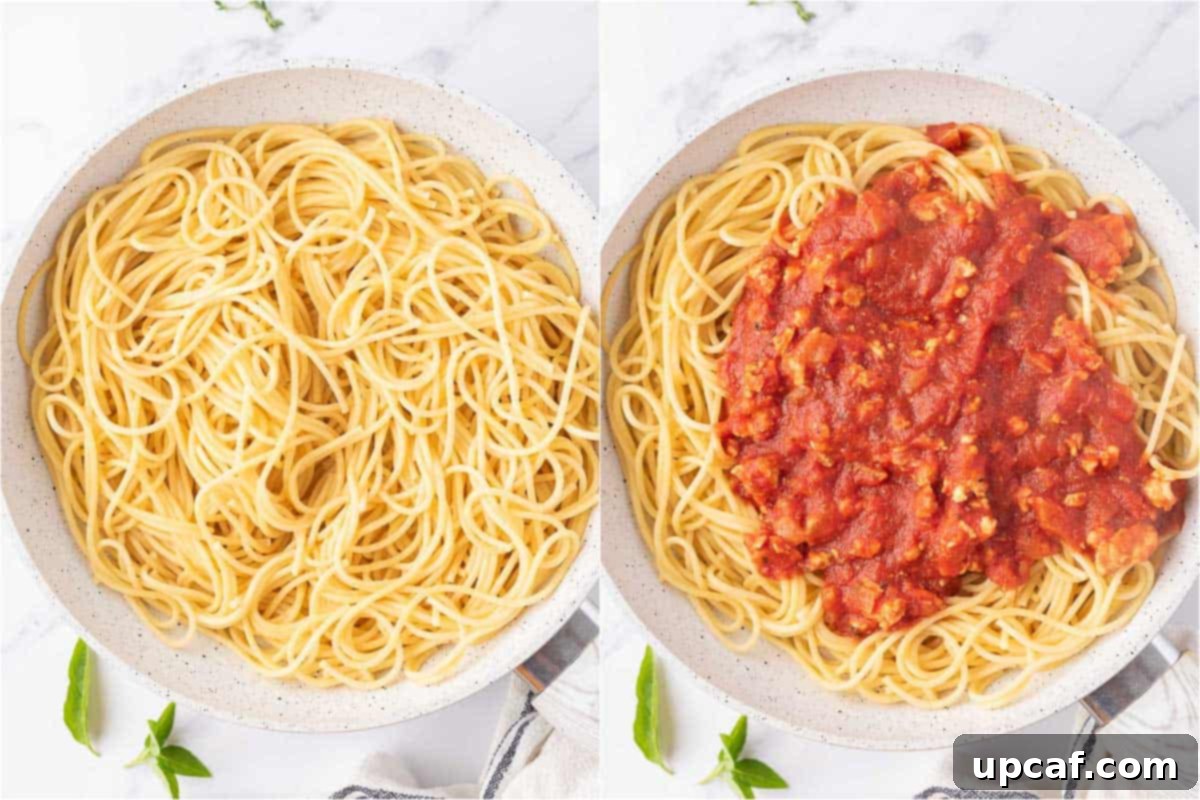 Hearty Chicken Ragu with Spaghetti 6 Combining the spaghetti noodles with healthy chicken bolognese.