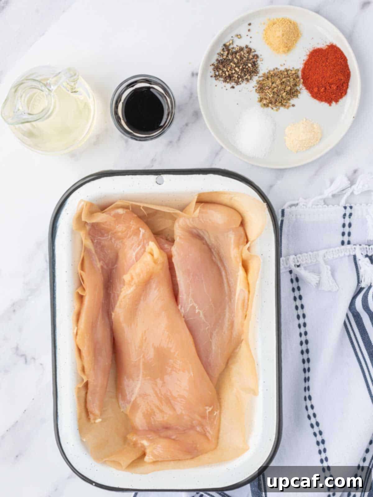 Vibrant Strawberry Grilled Chicken Salad 5 Ingredients needed for making the balsamic chicken marinade.