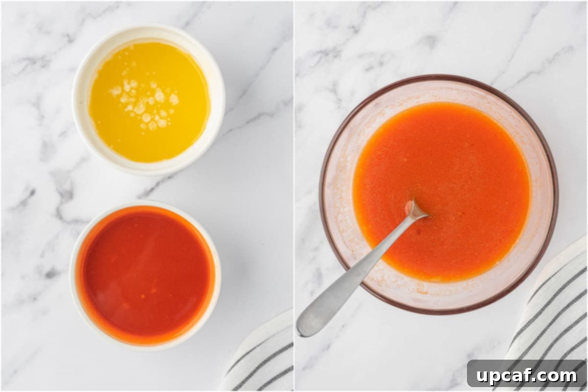 How to prepare buffalo sauce for chicken.