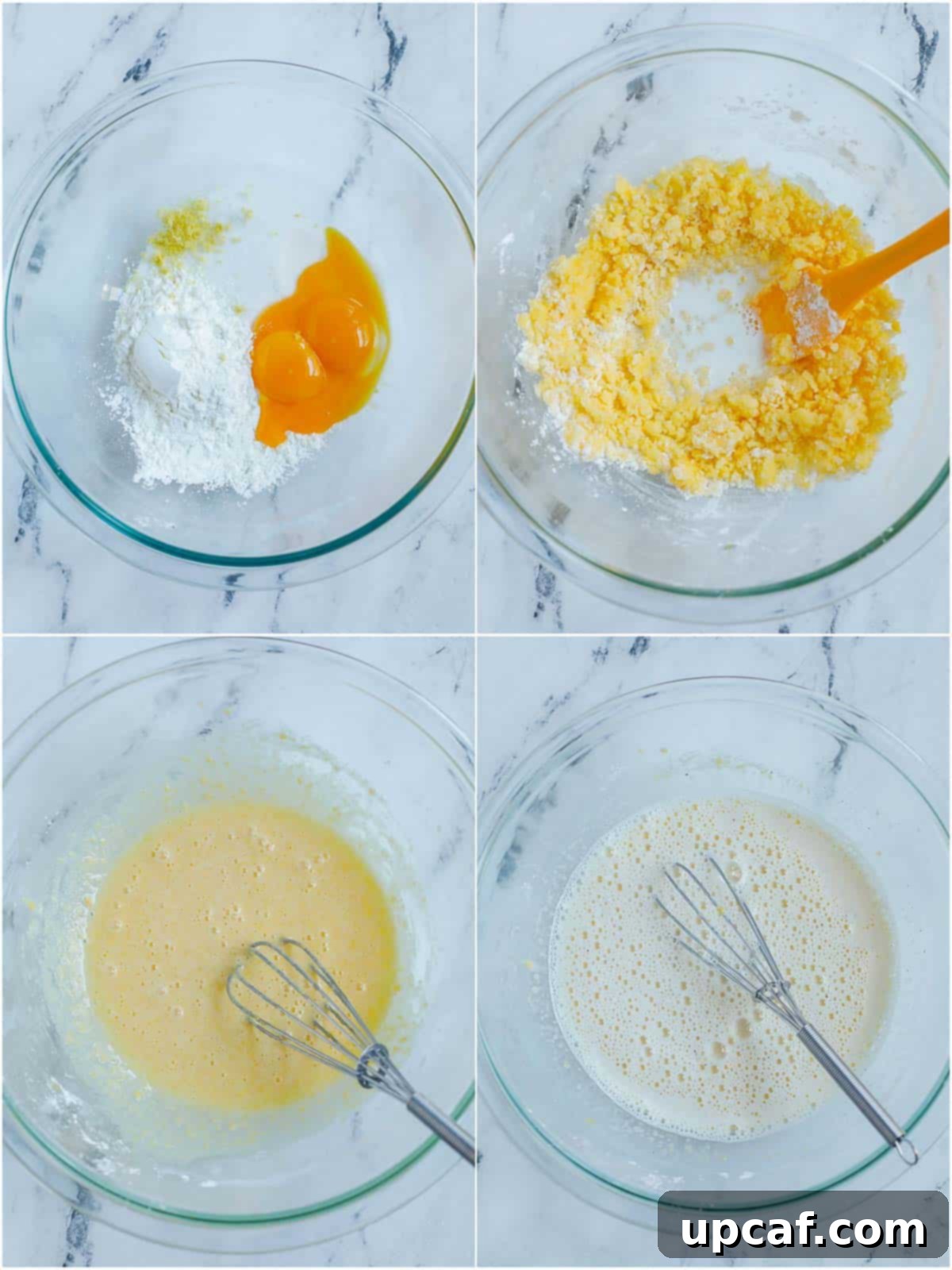 The Secret to Silky Crème Pâtissière 6 process showing how to mix the creme patissiere before cooking.