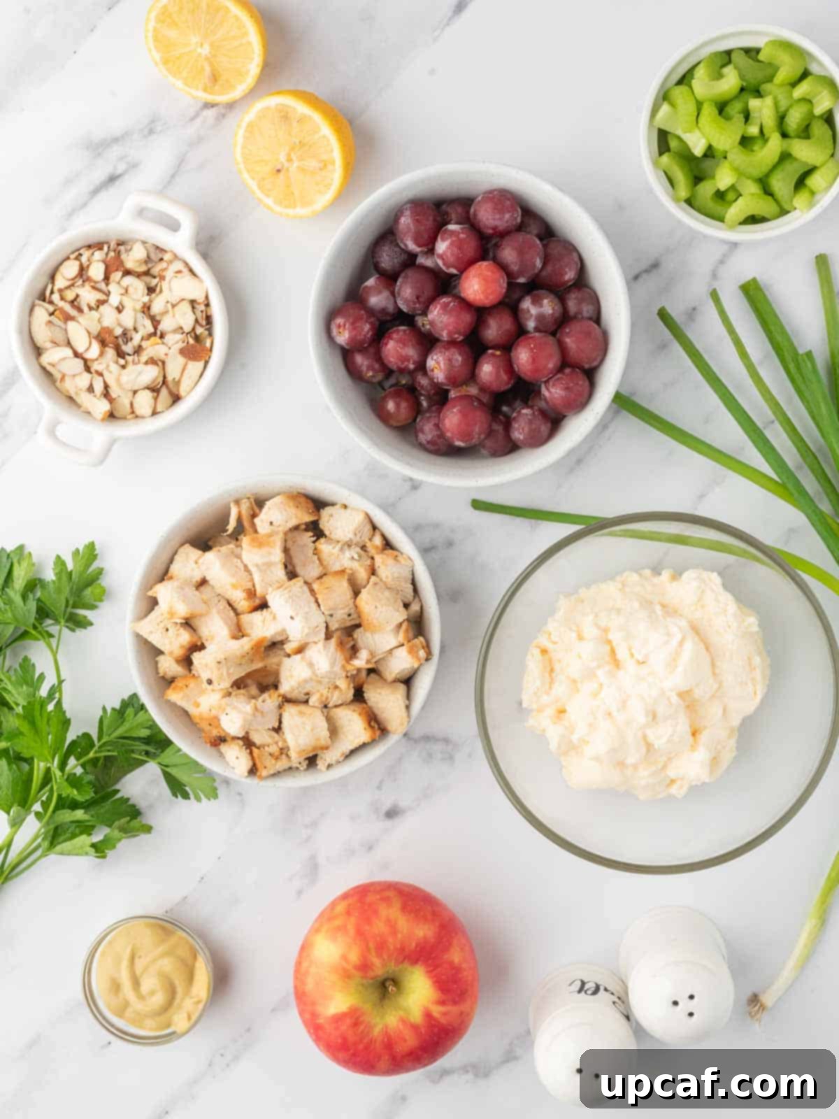 Our Family's Best Chicken Salad 3 Ingredients needed for healthy chicken salad.