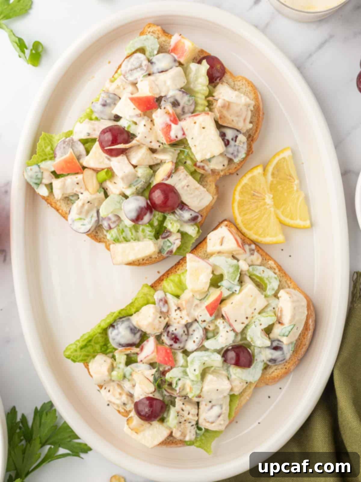 Our Family's Best Chicken Salad 6 Chicken salad with mayo on toast.