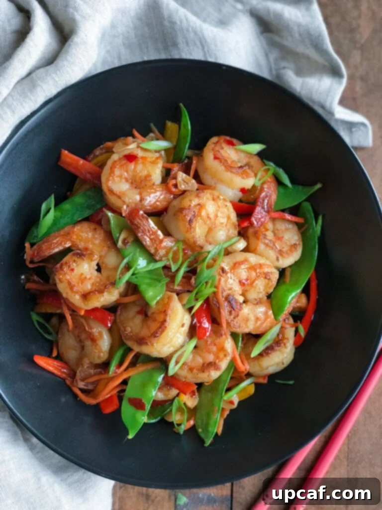 Sweet and Spicy Shrimp in a wok