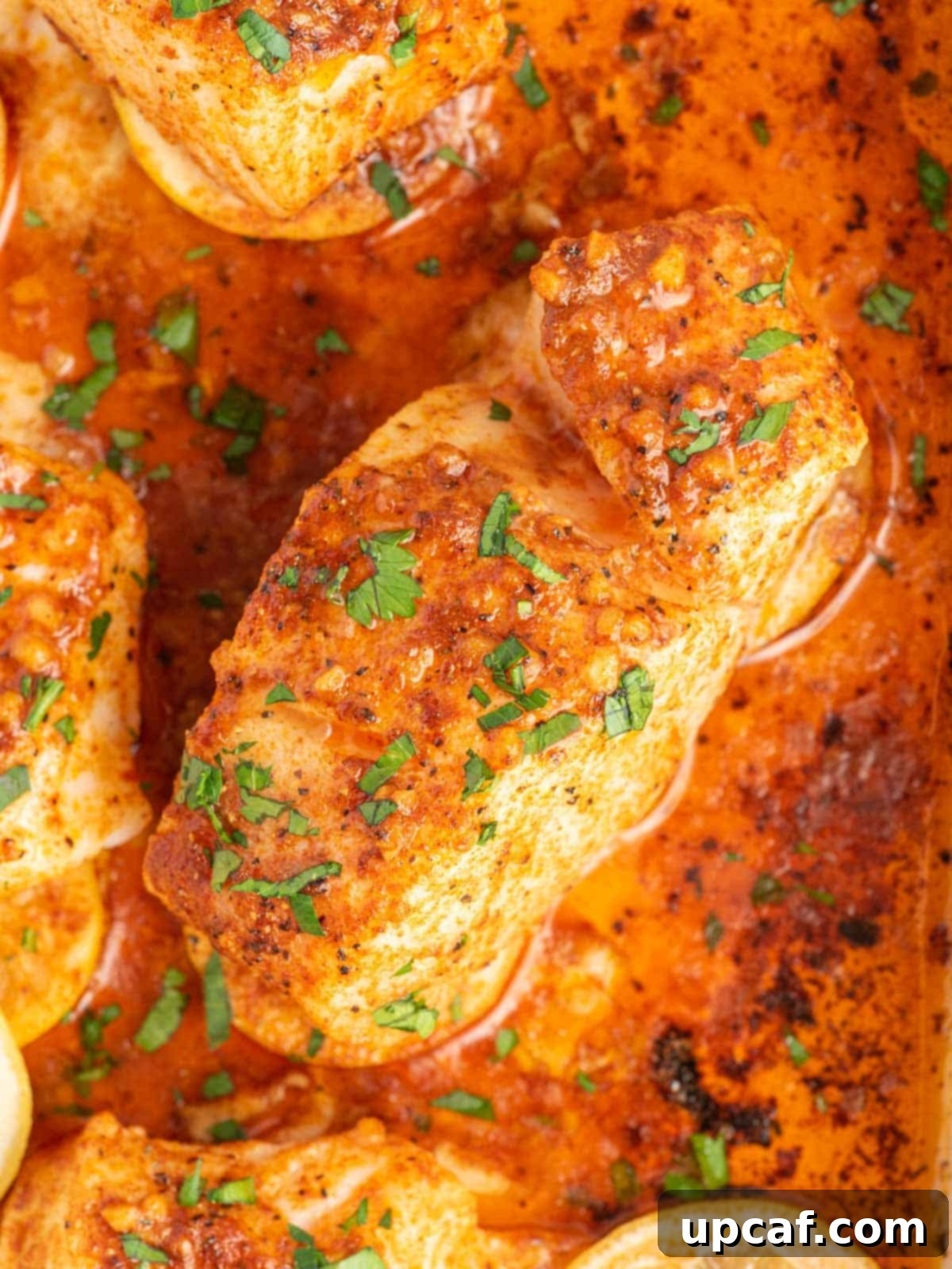 Cajun Garlic Butter Baked Cod 6 A juicy filet of cajun cod.