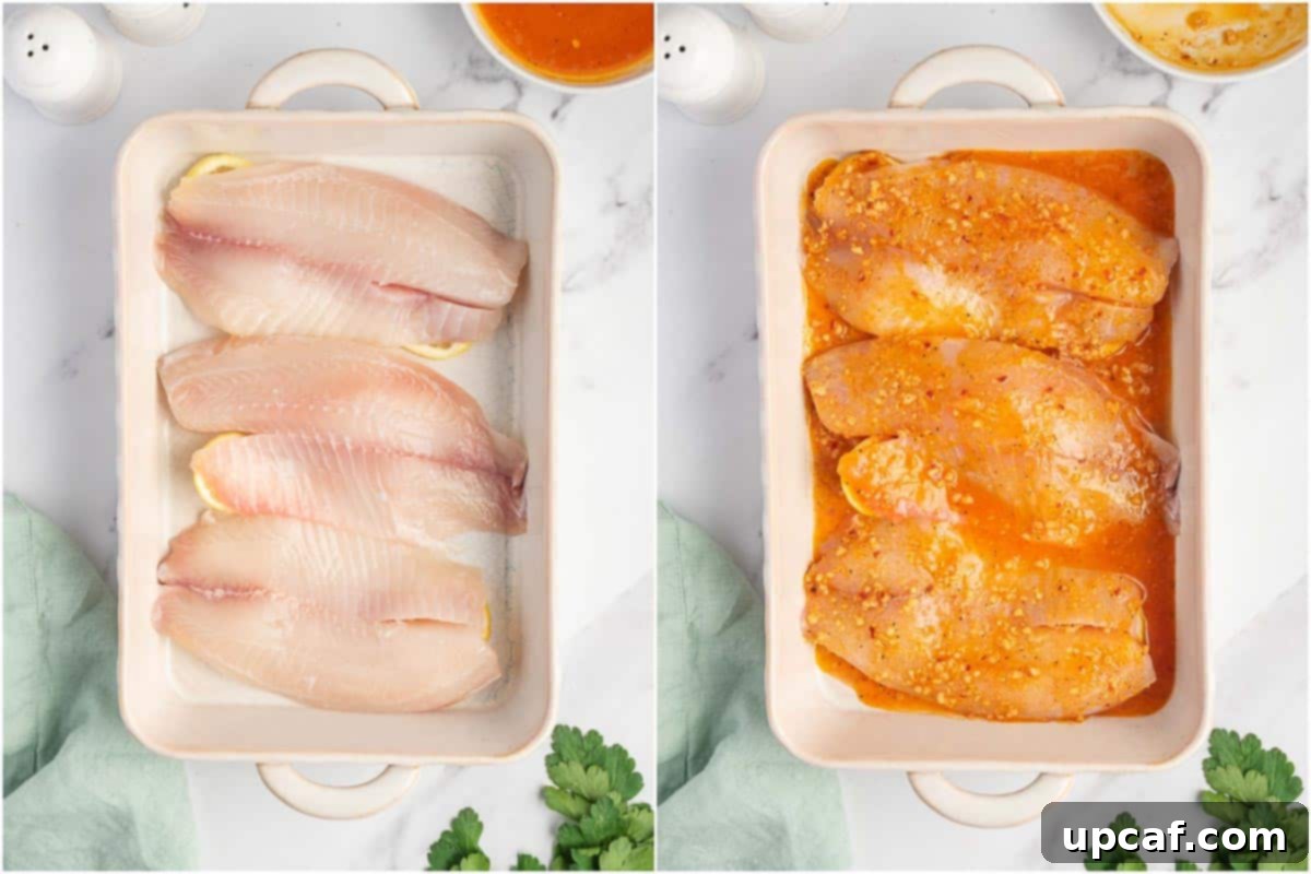 How to prepare the garlic butter tilapia in oven.