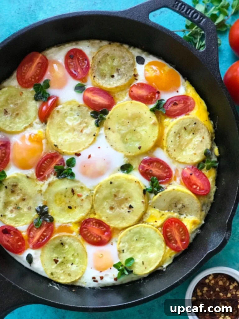 Squash and Eggs Brunch Delicious Squash and Eggs Brunch featuring pan-seared yellow squash and perfectly cooked eggs.