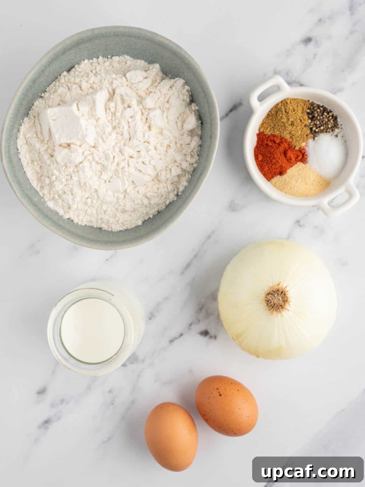 Ingredients needed for air fryer blooming onion.